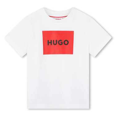 HUGO playera para niño y adolescente manga corta color blanca